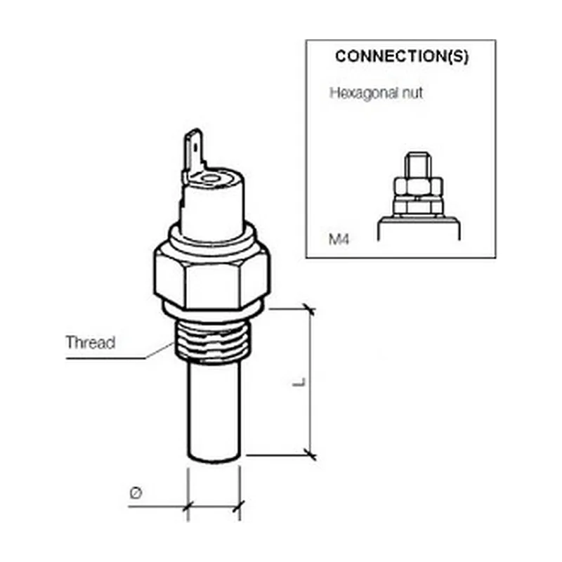 VDO Temperature Switch Switchpoint 130°c ± 10°c Thread m10x1.5