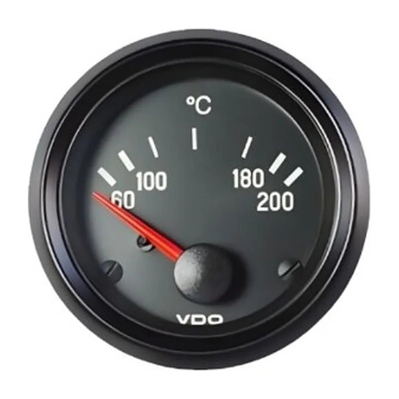 VDO Temperature Gauge Cockpit Vis 60 200°c Cyl 52mm 12V