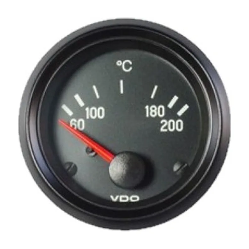 VDO Temperature Gauge Cockpit Vis 60 200°c Cyl 52mm 24V