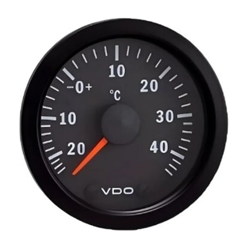 VDO Temperature Gauge Cockpit Vis 25c to +50 52mm 12V O/ Side Temperature
