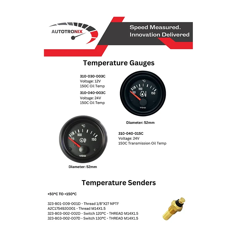 VDO Temperature Sender +50°c to +150°c Thread m14x1.5