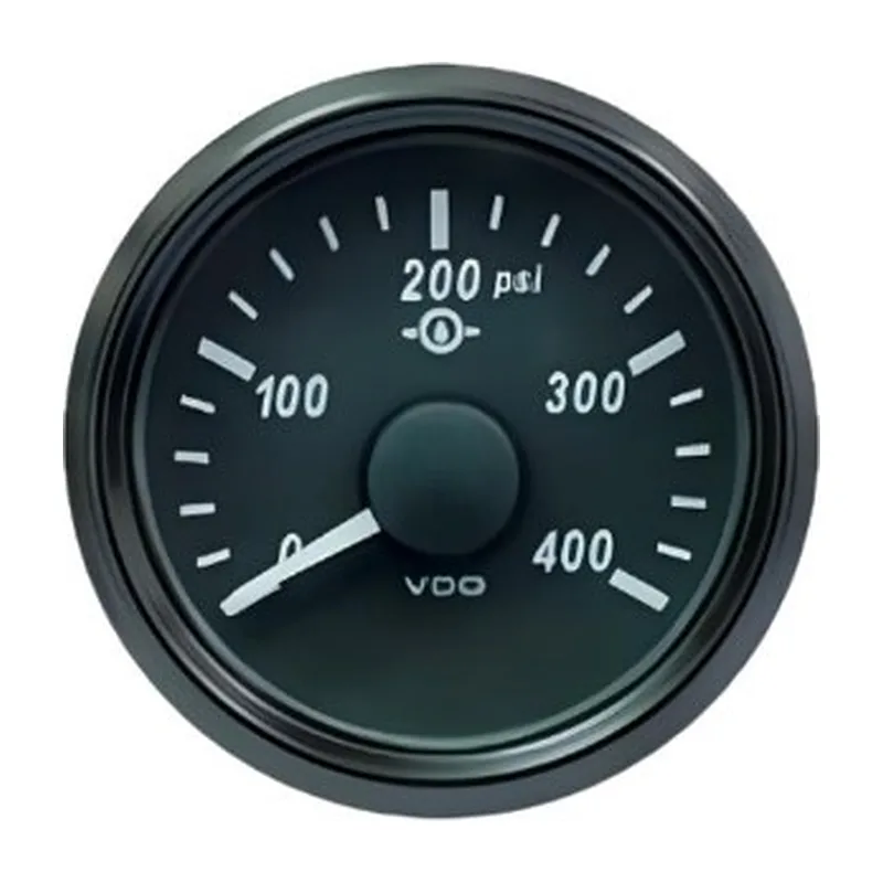 VDO Pressure Gauge Singleviu 52mm 400 PSI Trans 10 184ohm 12/24v